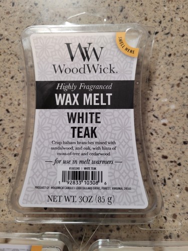 3 WoodWick Wax Melts White Teak Home Fragrance 6 Squares Per Package NEW - Picture 3 of 4