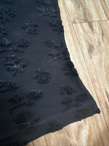 Monsoon Embroidered Black T-shirt Flower Pattern Women’s Size 12 - Picture 3 of 4