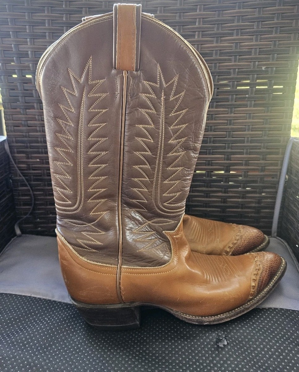 トニーラマ　ウエスタンブーツ No.6243 Tony Lama Western Cowboy Boots 6243 Brown Leather w Lizard, Youth