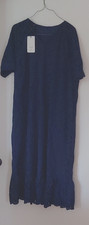 Women’s Blue Solid Short Sleeve Long Dress Regular Fit US Size XL