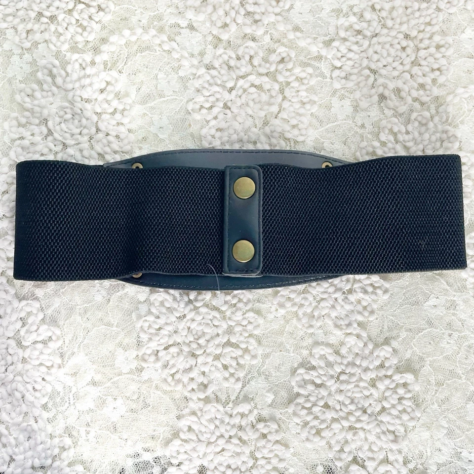 Corsé Steampunk Victoriano Negro Corbata Cintura Ajustable Elástico Cinturón a Presión Foto 3 de 4