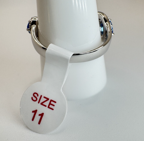 Size 11 Bomb Party Ring - RG81375 Brilliantly Fleeting Forever - Aqua Blue - Picture 5 of 5