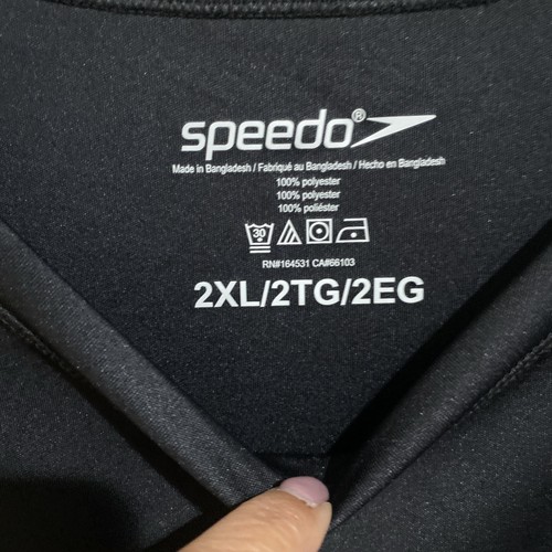 Speedo Rash Guard Camicia Uomo Quickdri Upf 50+ Manica Corta Nera Tg 2XL Nuova con etichette - Foto 4 di 7