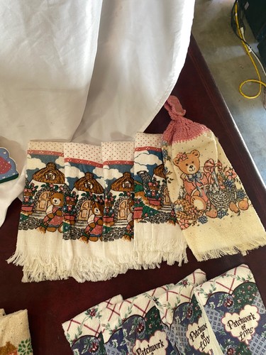 Vintage Franco Kitchen Dish Hand Towels Set 4 Patchwork of Love, Made in USA - Picture 3 of 6