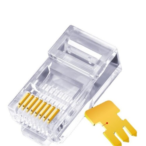 100Pack 8P8C Cat6 RJ45 Connectors,Clear Ethernet Crimp Plugs for UTP Cable - Afbeelding 5 van 8