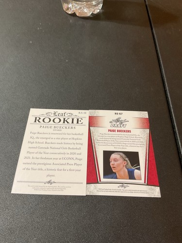 PAIGE BUECKERS 2 CARD ROOKIE LOT-2023 LEAF ROOKIE/2023 LEAF DRAFT SILVER ROOKIE - Picture 2 of 3