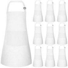 10 Pack Kids Apron Adjustable Children Apron with 2 Pockets Children Chef Pai...