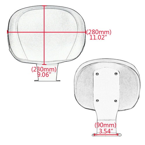 Driver Backrest Pad Durable Black Fits For Honda Shadow VT400 VT750 97-03 - Foto 5 di 12