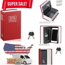 Red Book Safe with Key Lock - Discreet Hidden Metal Storage for Valuables