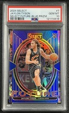 JAYLON TYSON PSA 10 2024-25 PANINI SELECT #7 ROOKIE FUTURE BLUE PRIZM RC 4/75