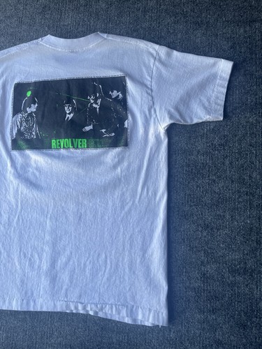 Vintage 90s The Beatles Revolver Band Tee Shirt Double Sided Adult Large White - Picture 8 of 11