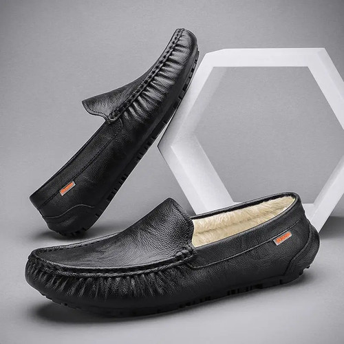 Man's Casual Shoe Square Toe Flat Leather Shoes Moccasin Loafers Walking Shoes - Picture 29 of 31