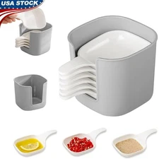 Portable Dipping Sauce Plates Set W/ Storage Box Condiments Snacks & Appetizers