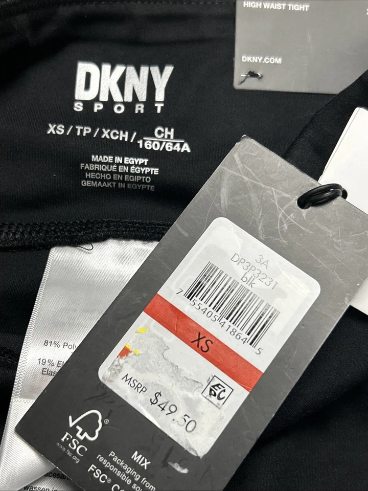 DKNY Sport Womens High-Waist Crop Leggings Super Support Tight Black Size XS NWT - Image 3 of 4