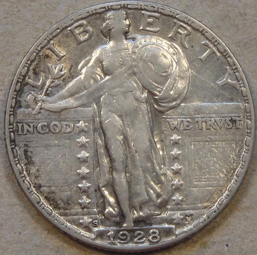 1928-S Standing Liberty Quarter 25c AU as Pictured L3