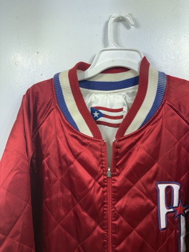 AND1 Puerto Rico Jacket Bomber Satin Reversible Vintage Men’s Size 4XL Red White - Picture 4 of 8