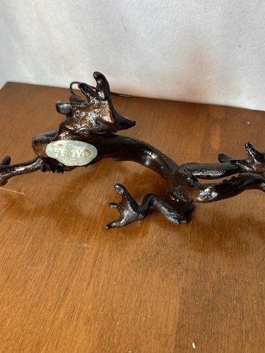 Vintage TOYO Bronzeguss Metall Japanische Drachentralen Statue mit Aufkleber!!!!’ - Bild 5 von 10