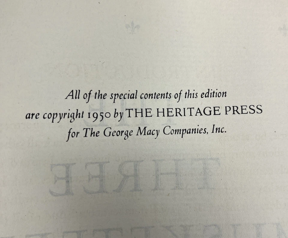 THE THREE MUSKETEERS by Alexandre Dumas Heritage Press 1950 Slipcase Foto 3 de 4