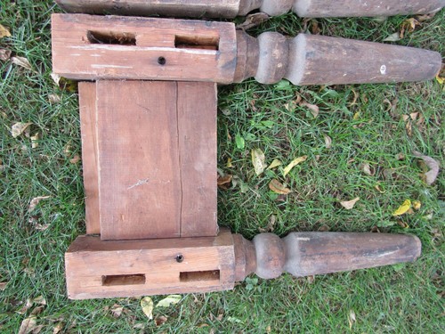 VINTAGE ANTIK METZGER BLOCK BEIN SET BEINE LANDHAUS ERNTETISCH - Bild 17 von 19