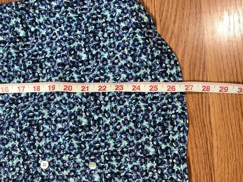 Talbots Shirt Womens 12 Blue White Floral Button Up 100% Cotton Lightweight - Picture 5 of 9