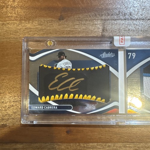 2022 Panini Absolute Baseball Edward Cabrera 23/25 Booklet, Auto, Relic, RC - Picture 3 of 6