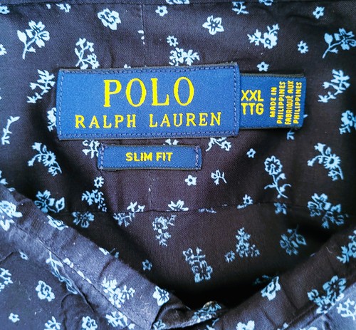 POLO RALPH LAUREN CAMICIA UOMO BOTTONI MANICA LUNGA ALL OVER FLOREALE BLU XXL - Foto 3 di 10