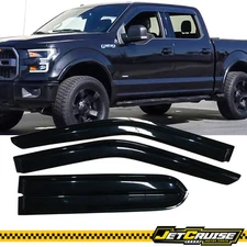 Fits 15-24 Ford F150 Crew 17-24 F250 to F450 Crew Cab Window Visors Acrylic 4Pcs