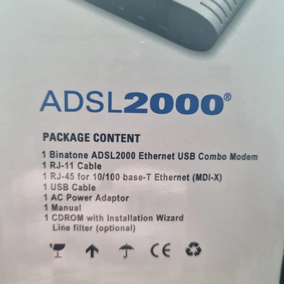 BINATONE Broadband ADSL 2000 ethernet USB. New in Box. - Image 3 of 4