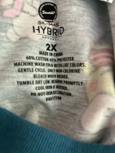 Hello Kitty And Friends Print On Both Side Shirt LADIES 2XL NEW W/TAGS - Picture 7 of 8