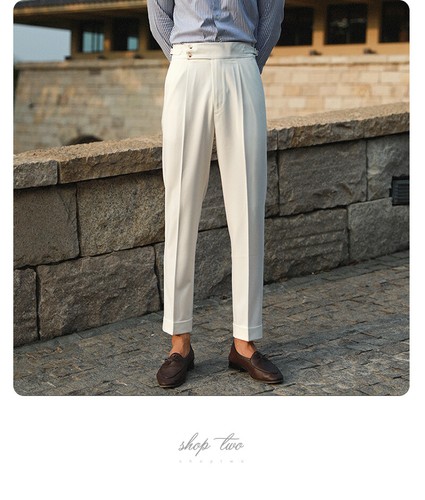 Italian Style Mens Long Straight Pants Formal Dress Party Business Trousers Size - Picture 11 of 28