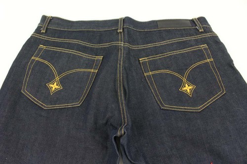 Louis Vuitton Men's Size 38 US Dark Rinse Denim Fleur LV Logo Jeans 118lv43 - Picture 8 of 12