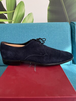 Salvatore Ferragamo Navy blue Suede Dress Shoes 10.5 | eBay