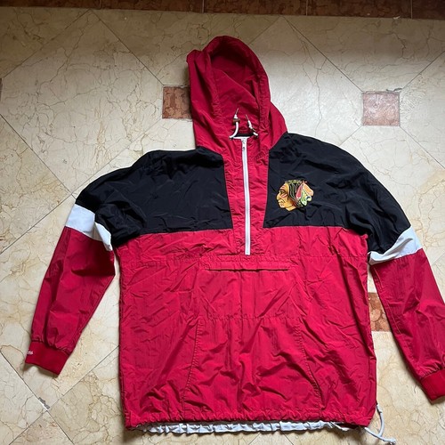 VINTAGE RARE CHICAGO BLACKHAWKS MITCHELL & NESS HOCKEY JACKET Size Xl - Picture 2 of 13