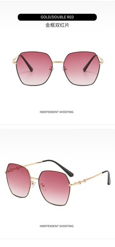 Nuevas gafas de sol poligonales para mujer montura grande para protección solar y protección UV - Imagen 16 de 26