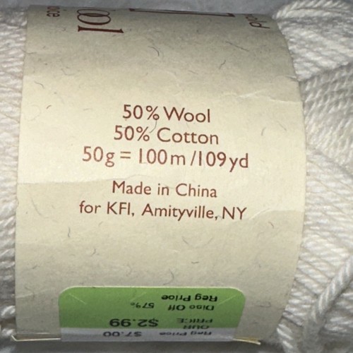 Elsebeth Lavold Cool Wool Designer's Choice Yarn Winter S Night 14 Ivory 1.75 oz - Picture 7 of 9