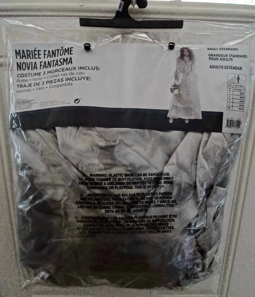 Disfraz de novia fantasma de Halloween talla adulto estándar vestido elegante Foto 2 de 4