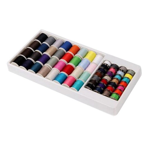 60 Pieces Assorted Sewing Machine Thread Kit Set Sewing Machine Spool Bobbin Kit - Picture 2 of 4