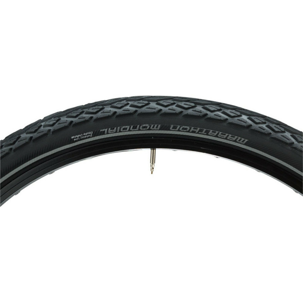 Schwalbe Marathon Mondial Tire 26x2.0 Folding Bead with Reflective Sidewall and Schwalbe Marathon Mondial Tire 26x2.0 Folding Bead with Reflective Sidewall and