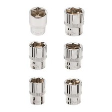 1/2" Drive Socket 19mm - 32mm Metric 6-Point Hex Fully Polished CRV Steel 