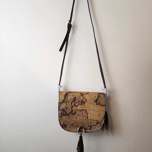 New Patricia Nash Brinlee Leather Saddle Crossbody Bag-European Map w/coin Purse - Picture 5 of 24