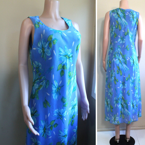 Studio I 16 XL Slip Dress Floral Chiffon Sleeveless Bias Cut Fairy Mermaid Core - Picture 2 of 9