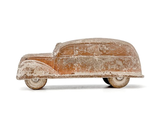 Vtg Original Sun Rubber Co. 525 Brown Ambulance Toy Car Man Cave Collectible - Picture 7 of 18