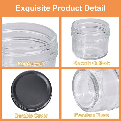 4oz Straight Sided Clear Glass Jars (40 pack) Airtight Cosmetic Jars - Picture 9 of 12