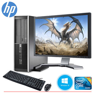 HP Desktop Computer PC Intel Core 2 Duo 4GB HD Windows 10 w/ 19
