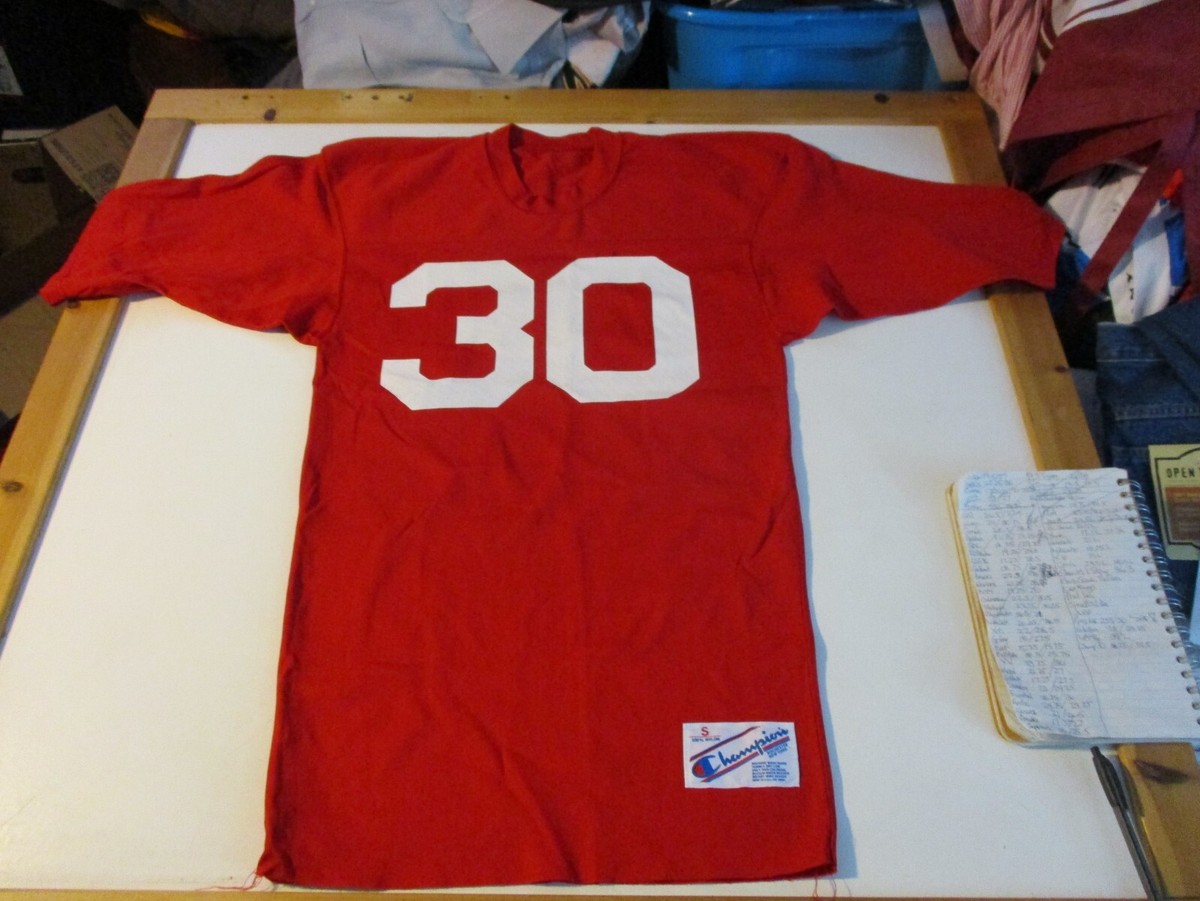 RED #30 VINTAGE 1970s CHAMPION FOOTBALL JERSEY SMALL HTF RED #30 VINTAGE 1970s CHAMPION FOOTBALL JERSEY SMALL HTF