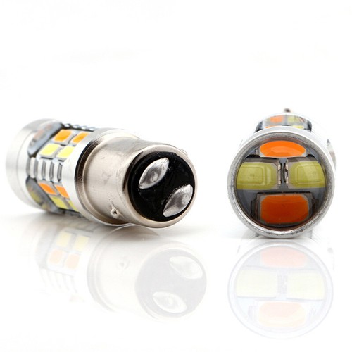 2Pcs 20W 1157 Bulb 12V BAY15D Car Turn Signal Brake Rear LED Light White Yellow - Picture 5 of 8