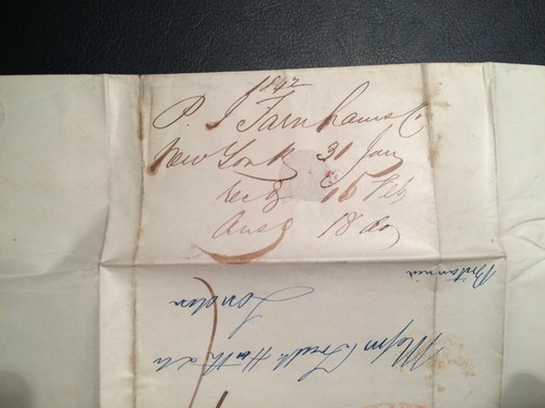 United States confederate stamp 1842 Letter Boston Court Foreign v.v. RARE  - Picture 4 of 4