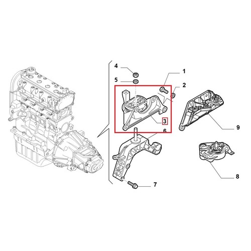 SUPPORTO SOSPENSIONE MOTORE FIAT PUNTO - IDEA - LANCIA MUSA ORIGINALE 46528865 - Picture 2 of 8