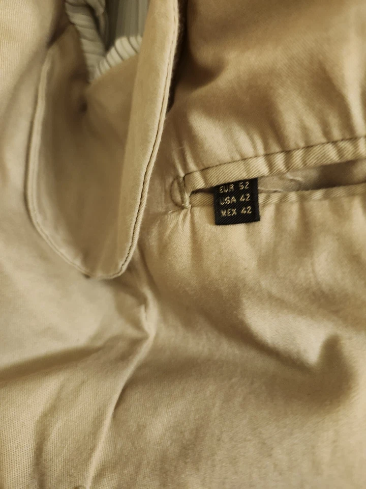 Blazer Massimo Dutti Marrón Algodón Extra Fino con Puños de Cirujano y Cierre de Garganta Foto 4 de 4