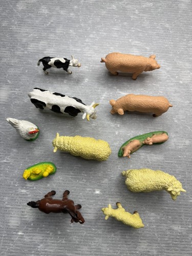 LOTE DE FIGURAS BULLYLAND Alemania PVC Sólido Animal de Granja/11 Vaca Cerdo Ovejas Pollitos Caballo - Imagen 13 de 20